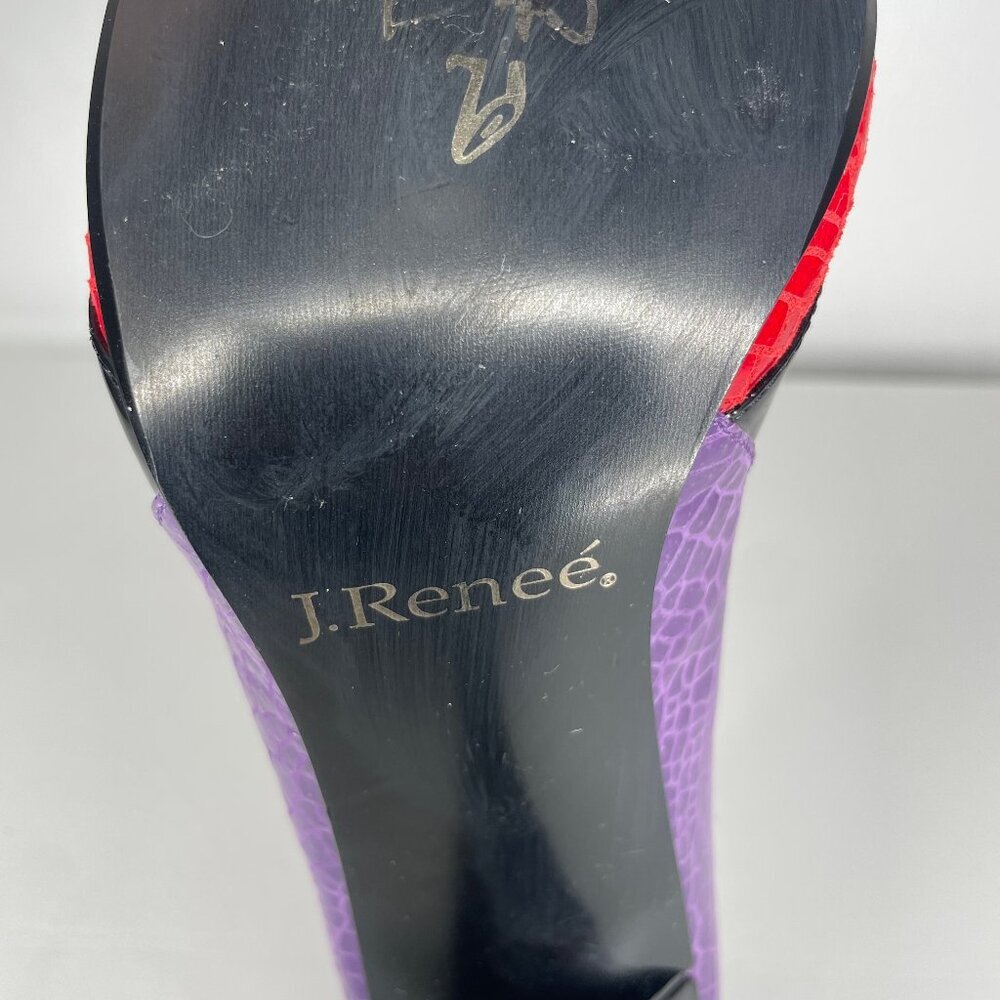 J.Reneé Kipp Multi-Color Faux Croc Patent Leather Pointed Toe Pumps Heels 9.5 - Picture 9 of 12